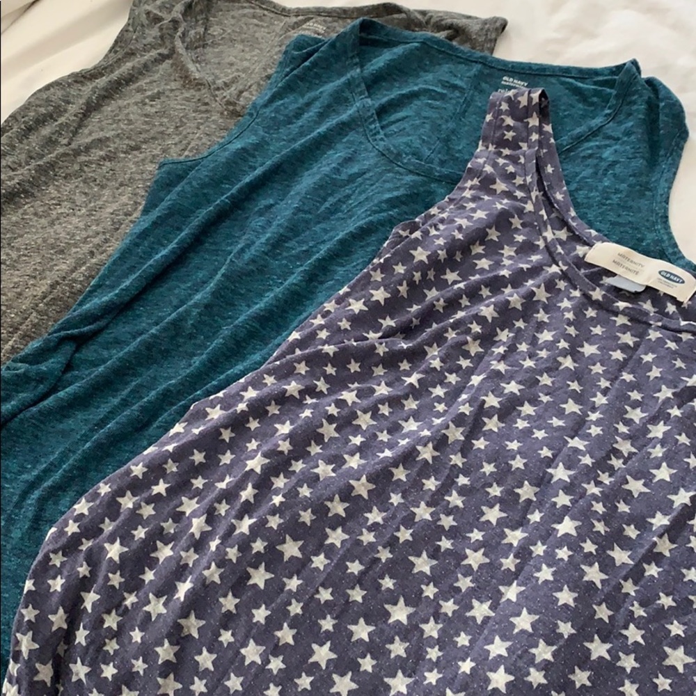 THREE Old Navy Maternity Sleeveless Tank Tops